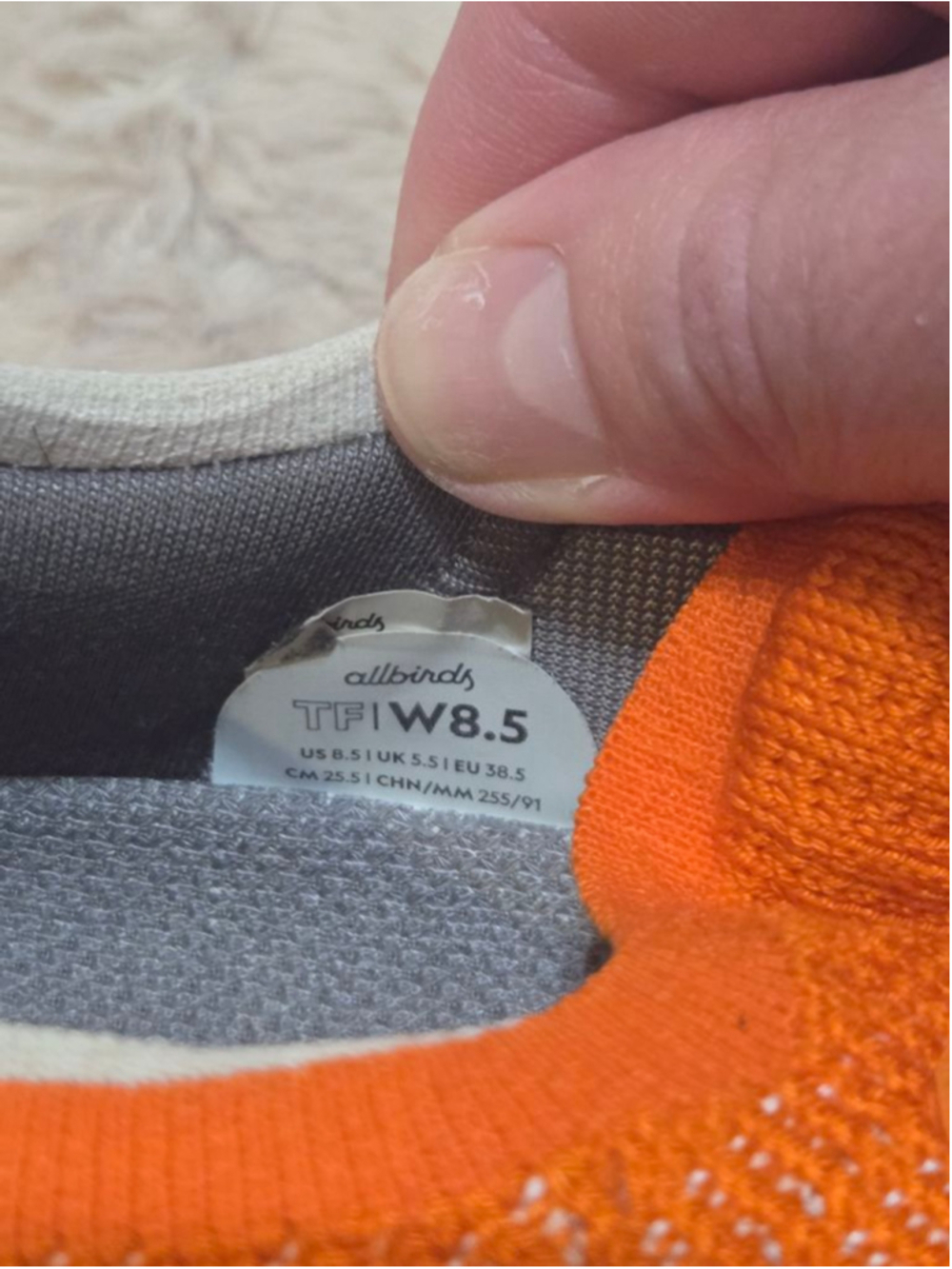 Allbirds Orange Tree Flyer Athletic Sneakers, Women's 8.5 - Picture 2 of 7